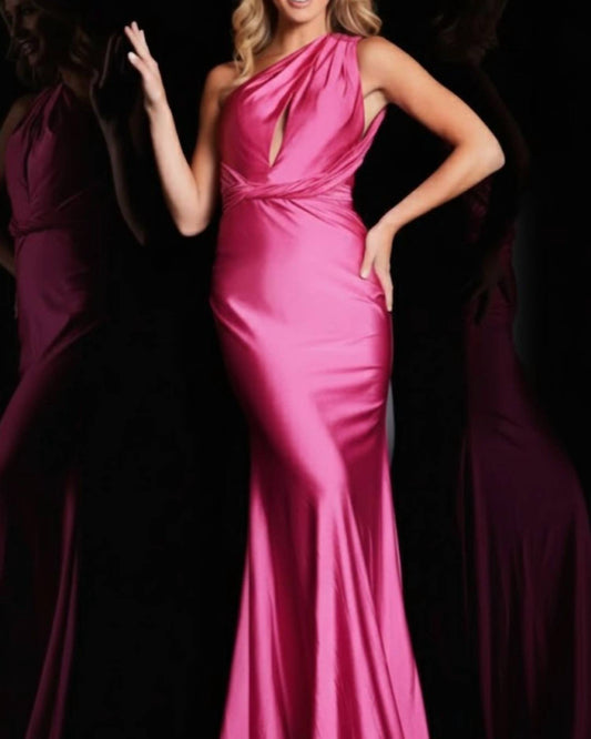 Jvn - One-shoulder Fitted Gown