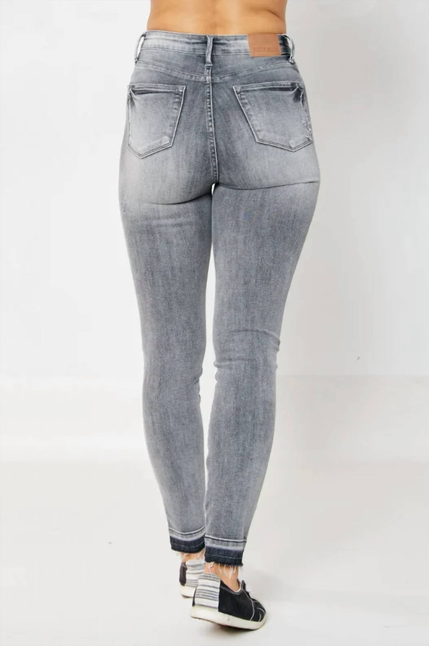 Judy Blue - Addison Tummy Control Release Hem Skinny Jeans