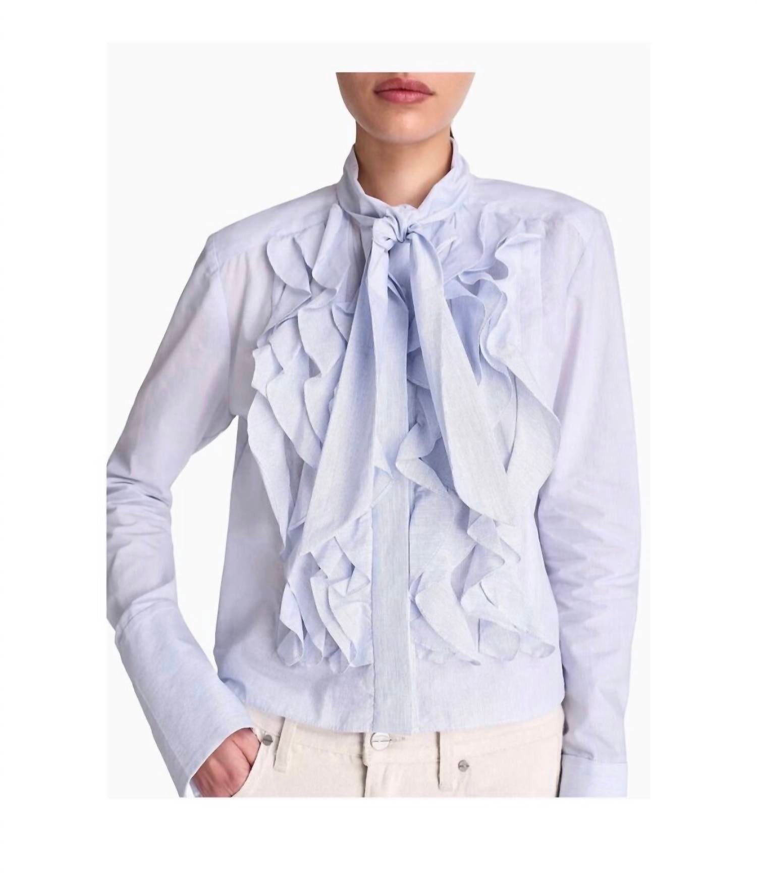 Twp - Patti Tie Neck Ruffle Shirt