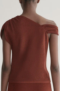 A.L.C. Mona Top in rust - women's shirt - detail view