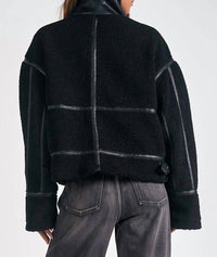 ELAN Aspen Bomber Jacket in black - women's jacket - detail view