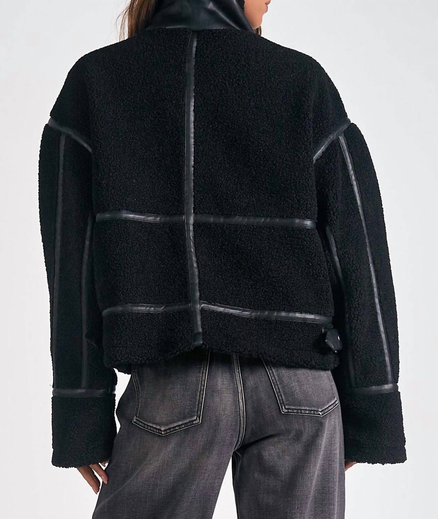 ELAN Aspen Bomber Jacket in black - women's jacket - detail view