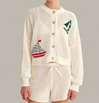 525 America - Tide Mesh Nautical Cardigan