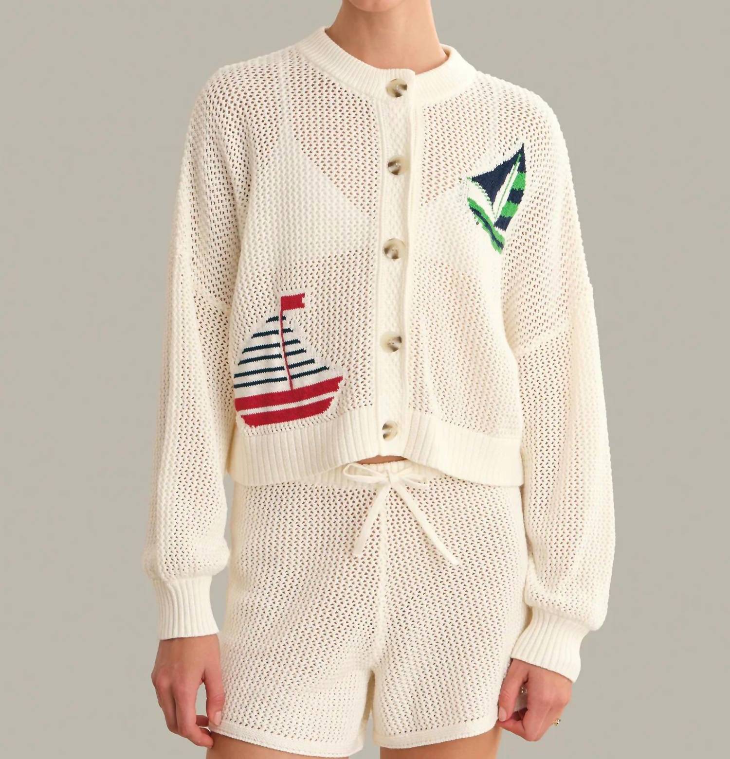 525 America - Tide Mesh Nautical Cardigan