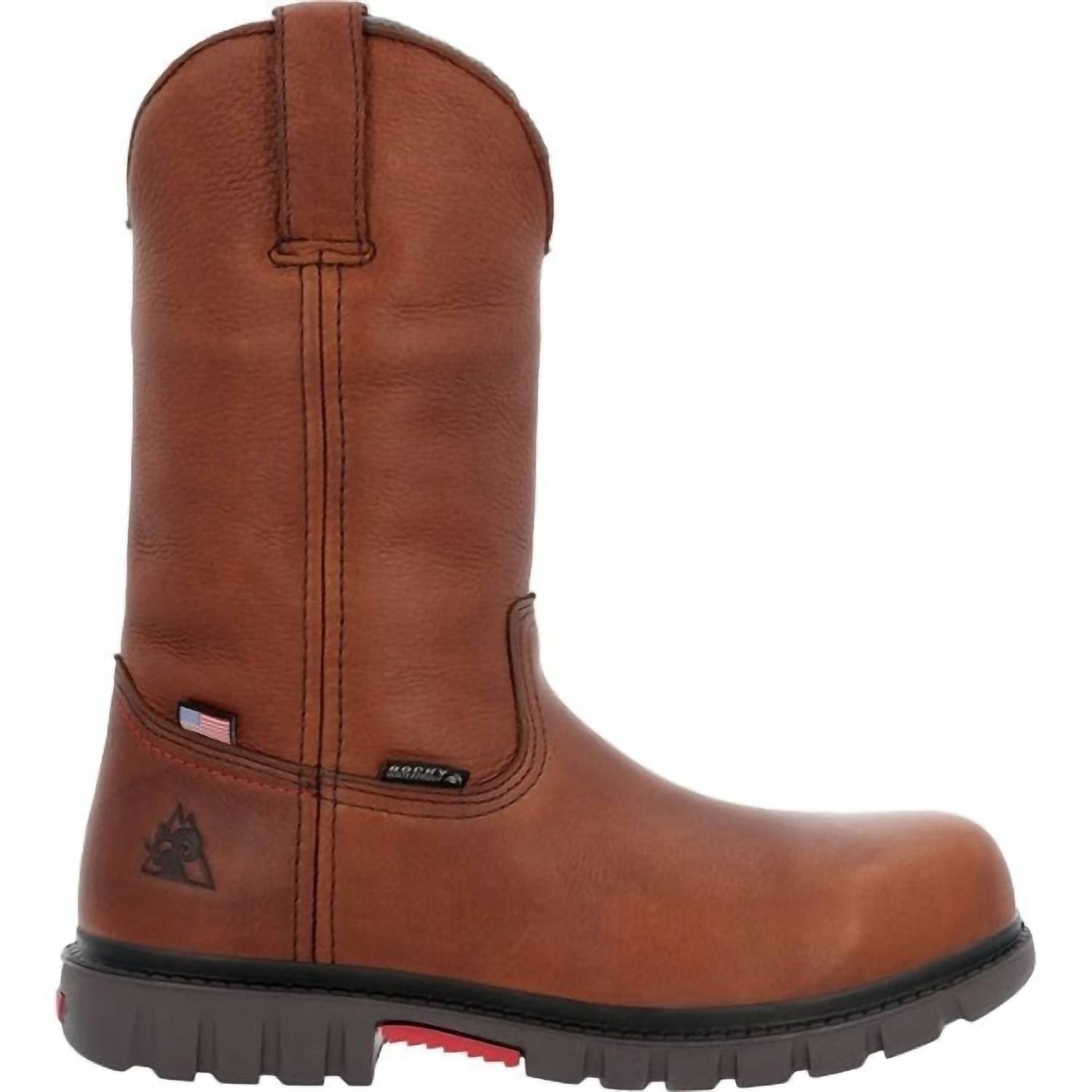 Rocky Men's Worksmart Composite Toe Boot in brown - men's boots - detail view