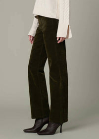 Joe's Jeans The Margot Straight Flocked Jeans in olive - women's jeans - detail view