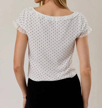 Sunday Edition - Boat Neck Polka Dot Top