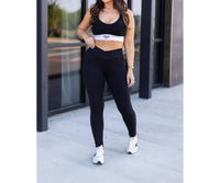 Julia Rose - Stephanie Crossover Pocket Full Length Leggings