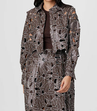 Toccin - Beatrix Lace Vegan Leather Top