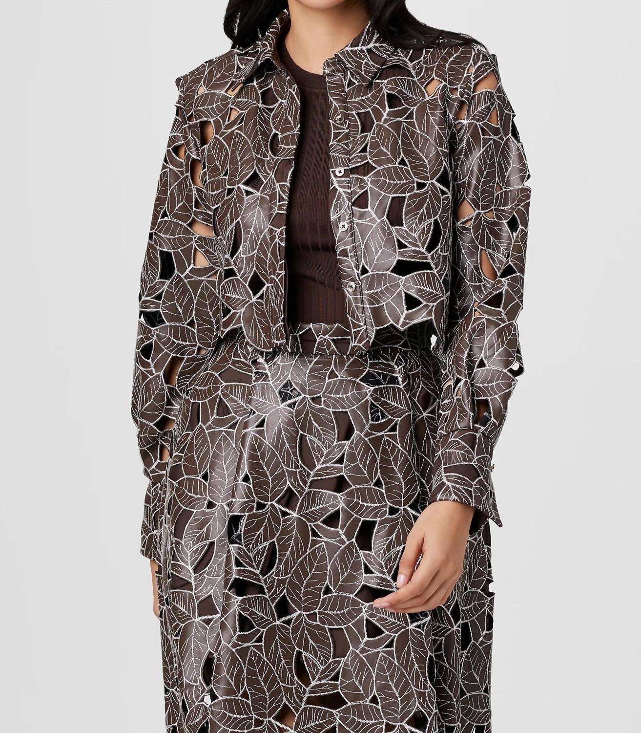 Toccin - Beatrix Lace Vegan Leather Top