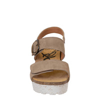 OTBT Women's Peasant Wedge Sandals in greige - women's shoe - detail view