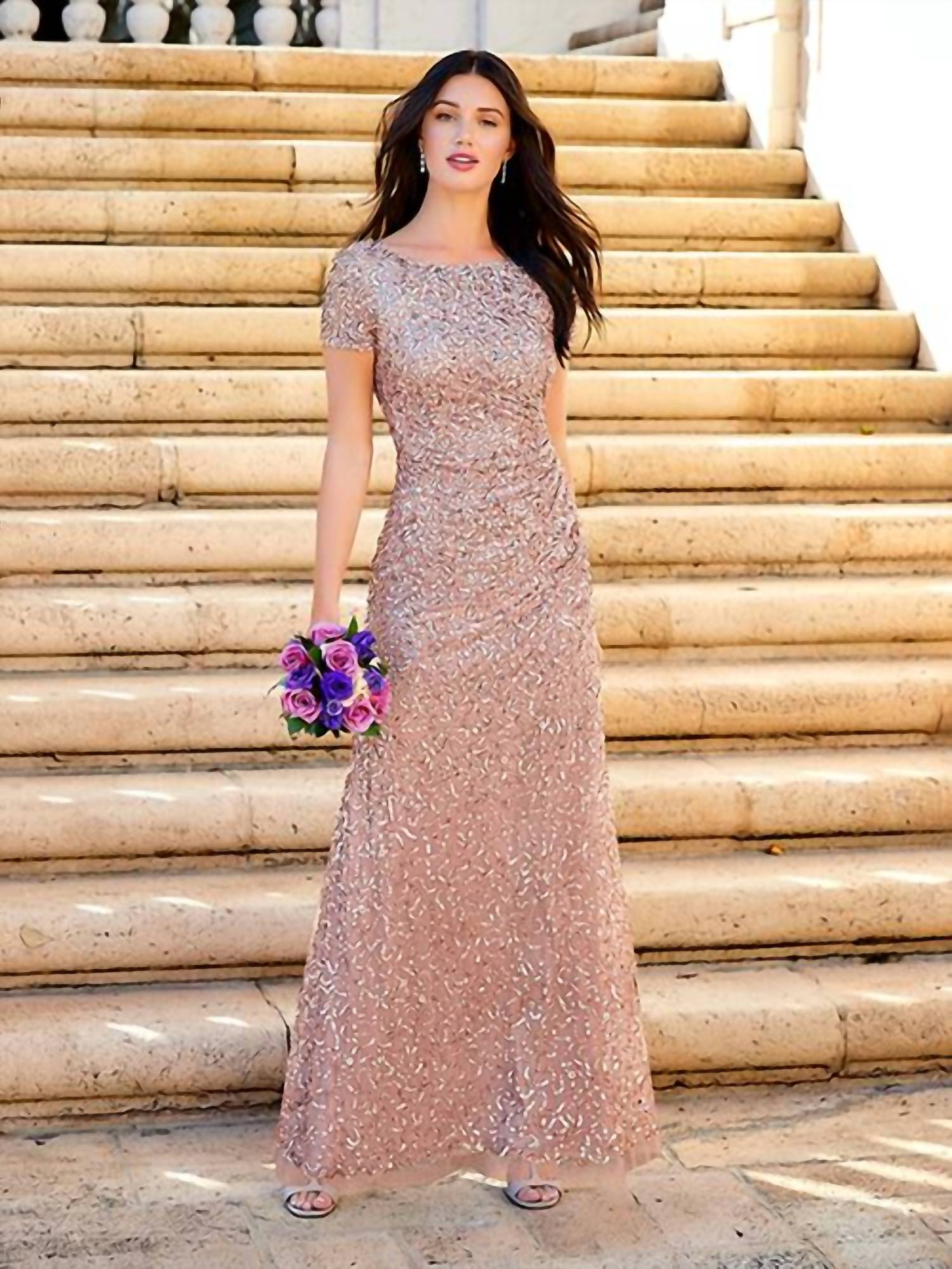 Adrianna Papell - Textured Sequin Gown