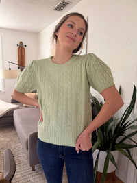 Pinch - Freya Cable Knit Short Sleeve Sweater