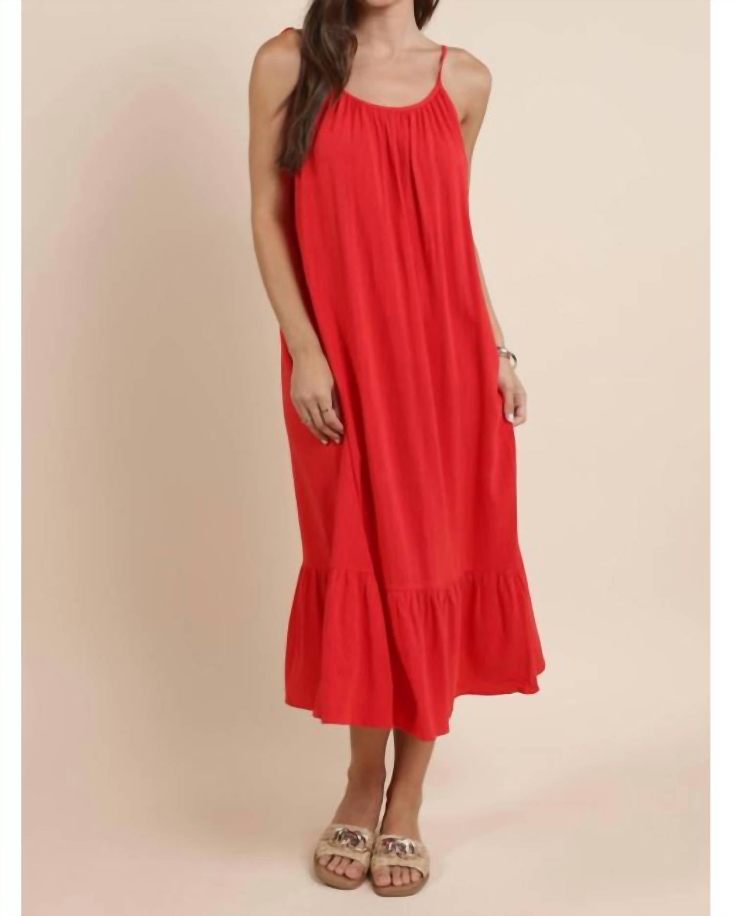 Sadie & Sage - Sugarloaf Tie Strap Flowy Midi Dress