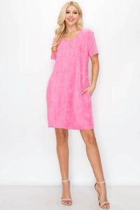 Joh - Audrey Suede V-neck Dress
