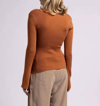 Weekend Los Angeles Amanda Long Sleeve Top in copper 1 - women's long sleeve top - alternate view