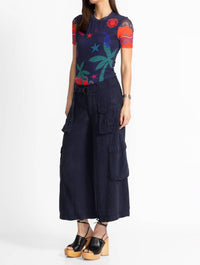 Johnny Was HAILEY CARGO PANT in blue nights - women's pants - detail view