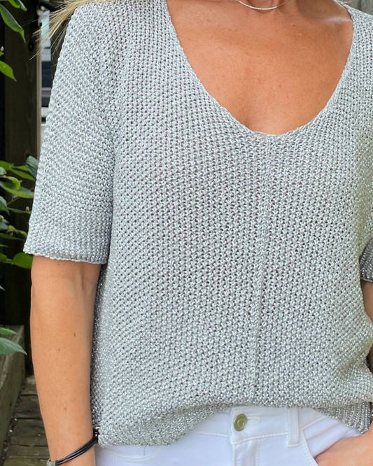 Brand Bazar - Metallic Crochet Sweater