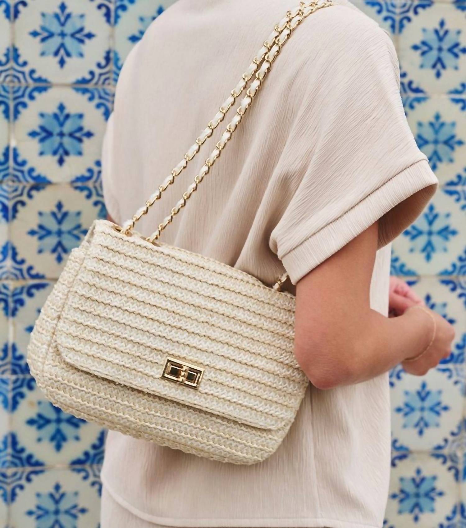 Esqualo - Women's Straw Shoulder Bag