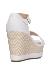 Andrea Women's Wedge Heel Sandal in white - women's sandal - detail view