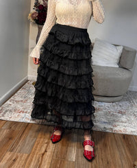 Urban Daizy - Sophia Layered Ruffle Maxi Skirt