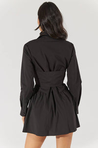 SOVERE Studio Capture Corset Shirt Dress in noir - women's dress - detail view