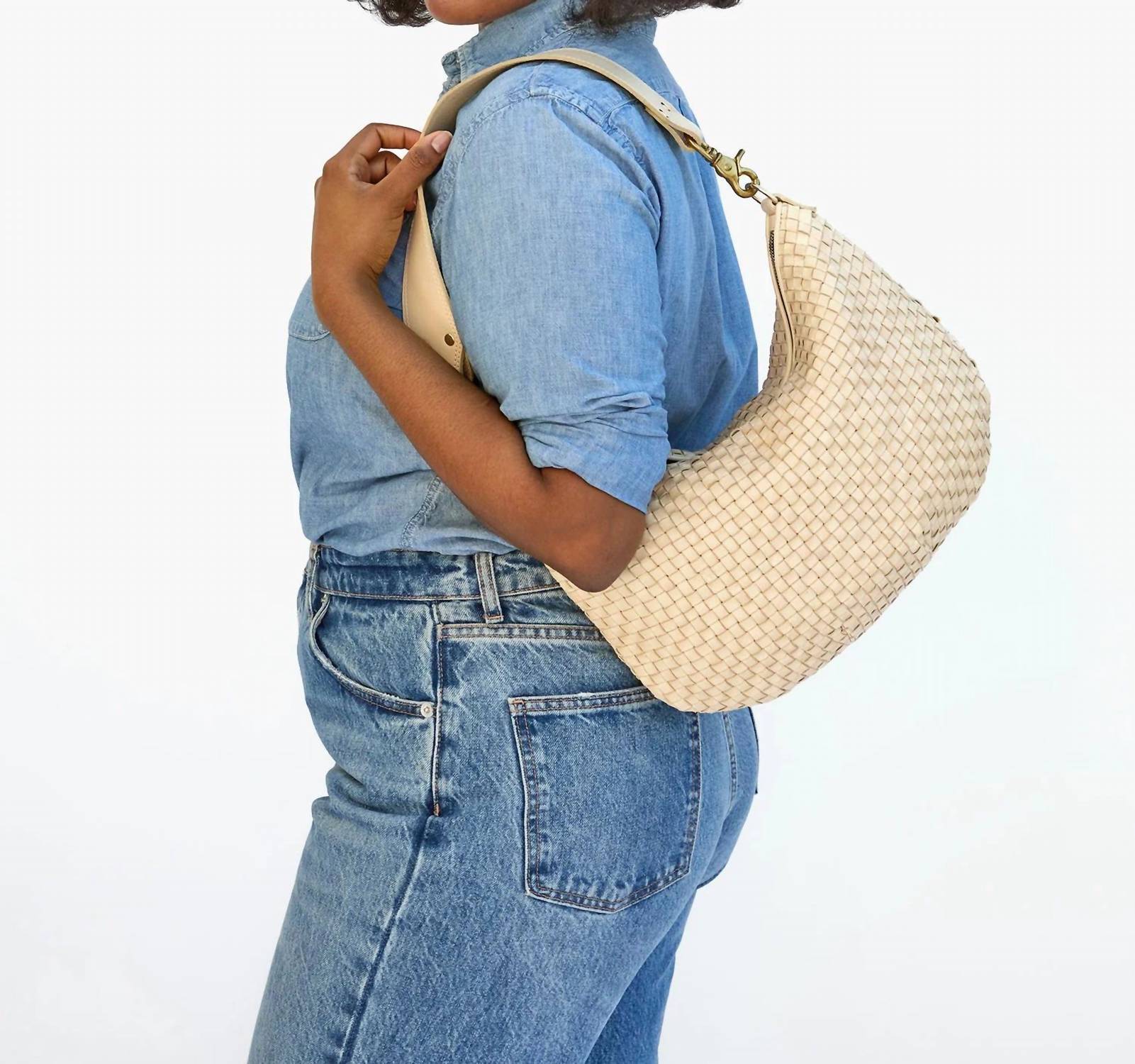 Clare V. - Women's Moyen Messenger Woven Checker