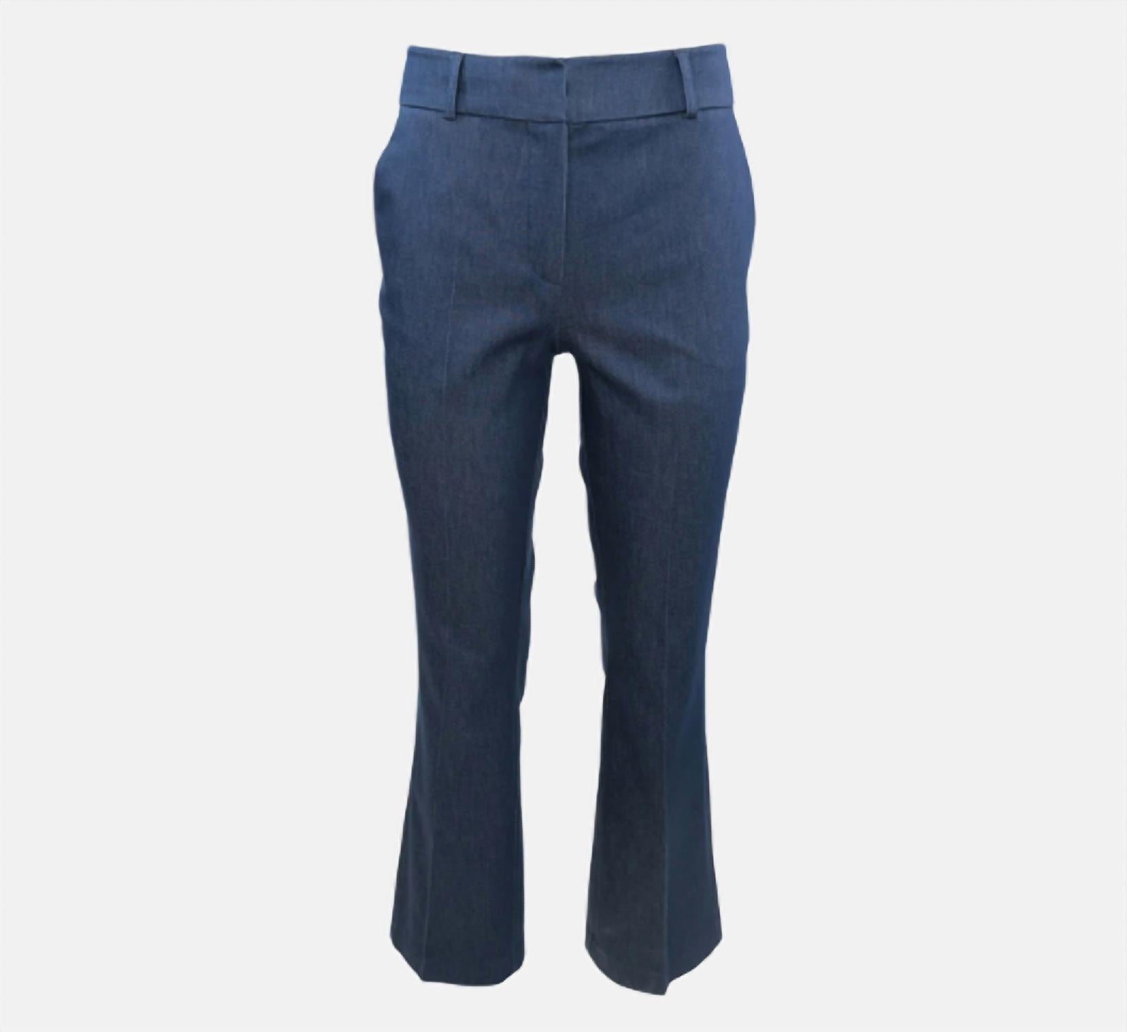THEO the Label Women's Demeter Ankle Denim Trouser in blue - women's pants