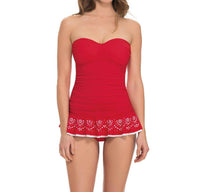 Profile By Gottex - Enchantment Shirred Bandeau Laser Cut Swimdress
