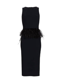 Chiara Boni - Aidos Feather Peplum Midi-dress