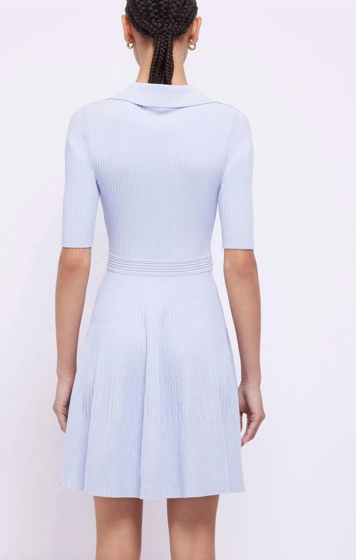 SIMKHAI Patricia Mini Dress in blue haze - women's dress - detail view