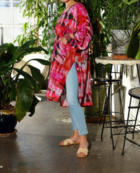 Kikisol - Artisan Tie Dye Long Gauze Kaftan Top