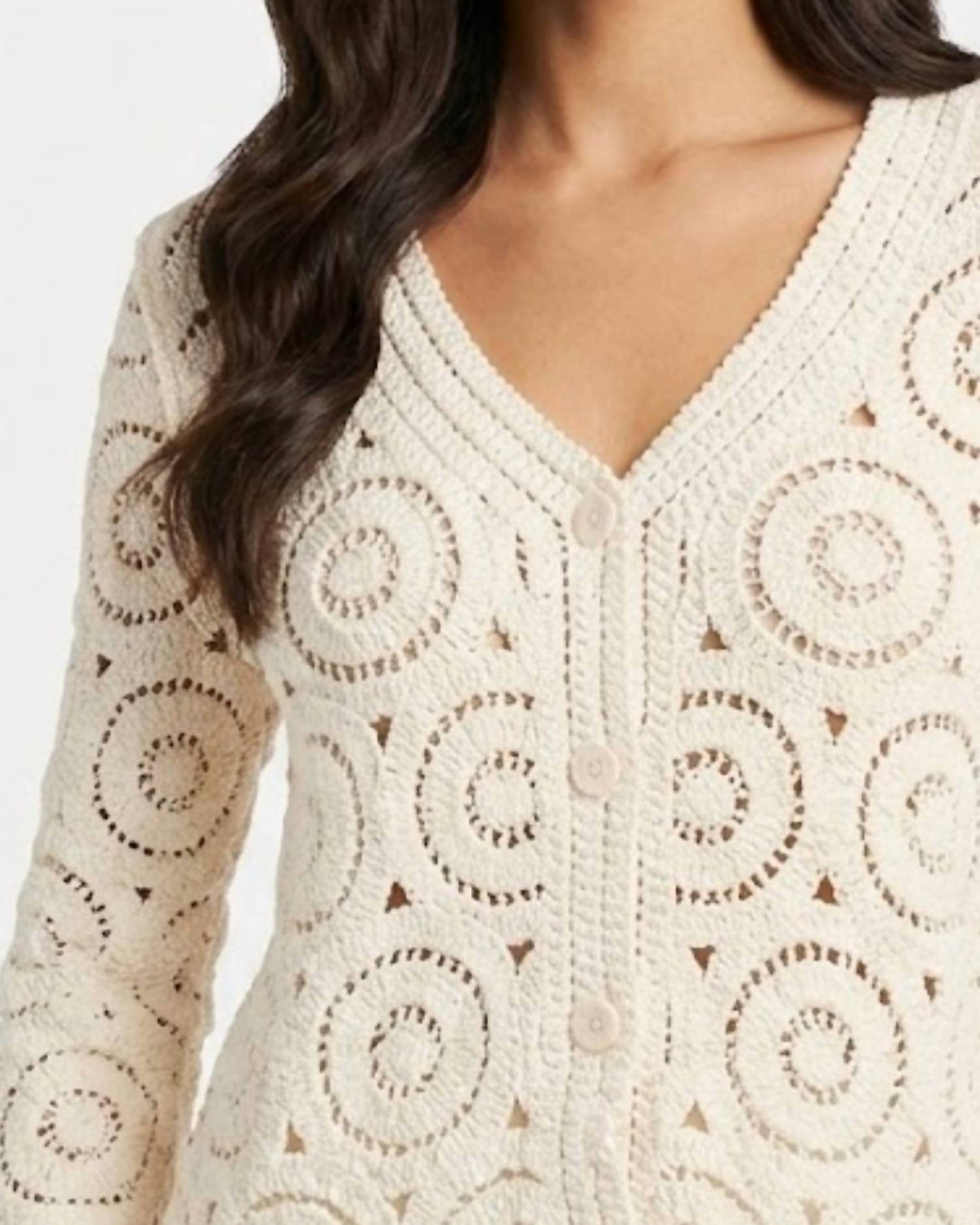 Pol - Soft Scallop Knitted V-neck Cardigan