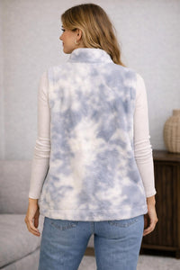 TRIBAL faux fur vest in celestial blue - women's jacket - alternate view