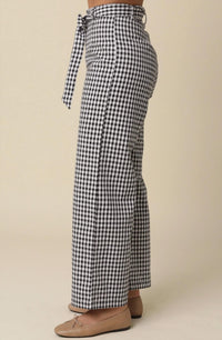 Olivaceous - Isis Gingham Tie-Waist Pants