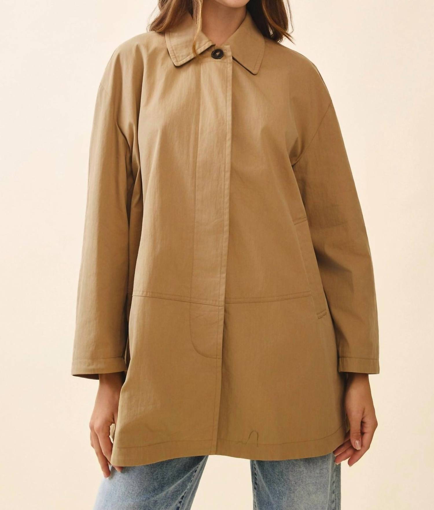 Tcec - Relaxed Fit Long Sleeve Utility Jacket