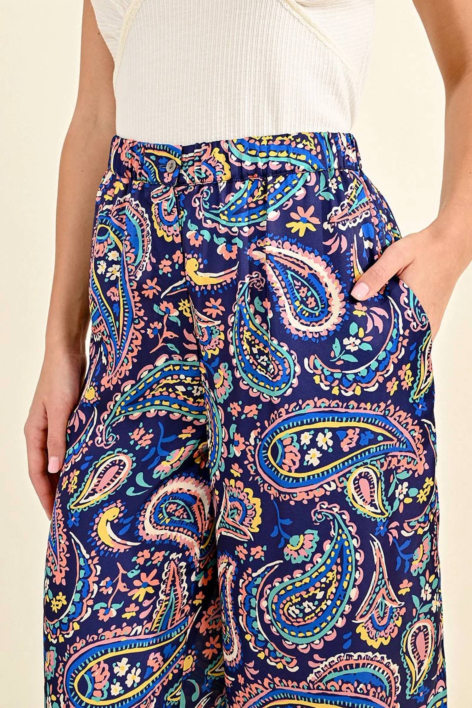 Molly Bracken - Wide Leg Paisley Pants