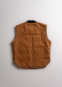 Iron & Resin Men's Highland Vest in cognac - men's jacket - detail view