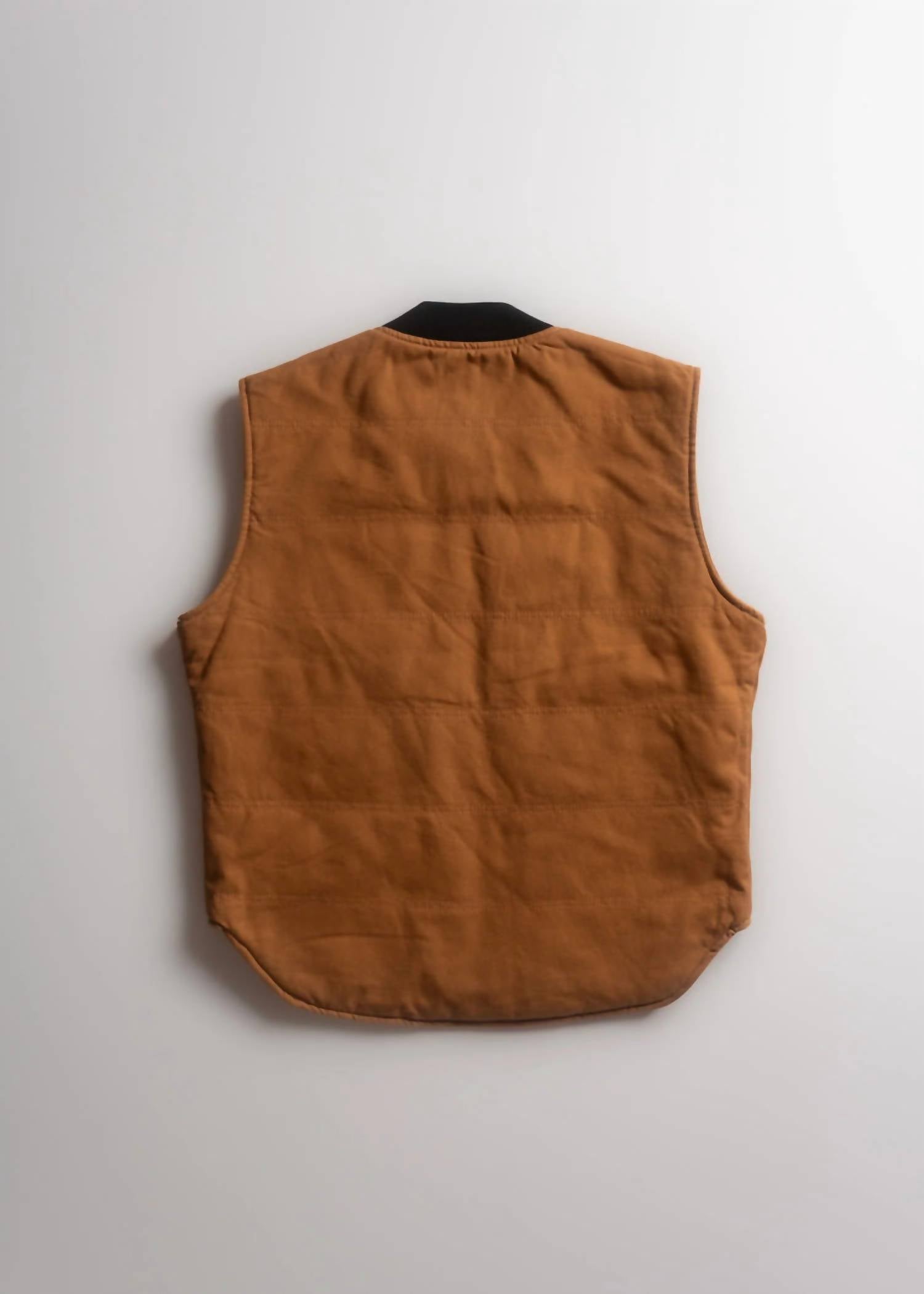 Iron & Resin Men's Highland Vest in cognac - men's jacket - detail view