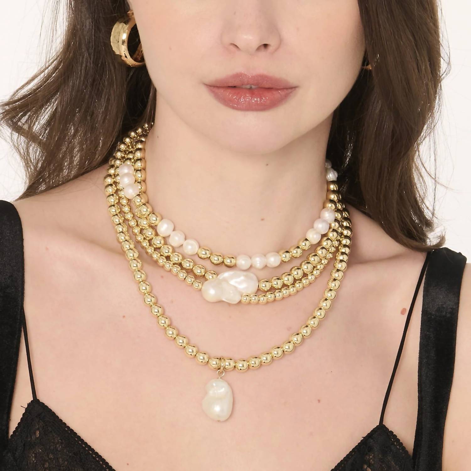 Eklexic - Women's Petra Pearl & Bead Necklace