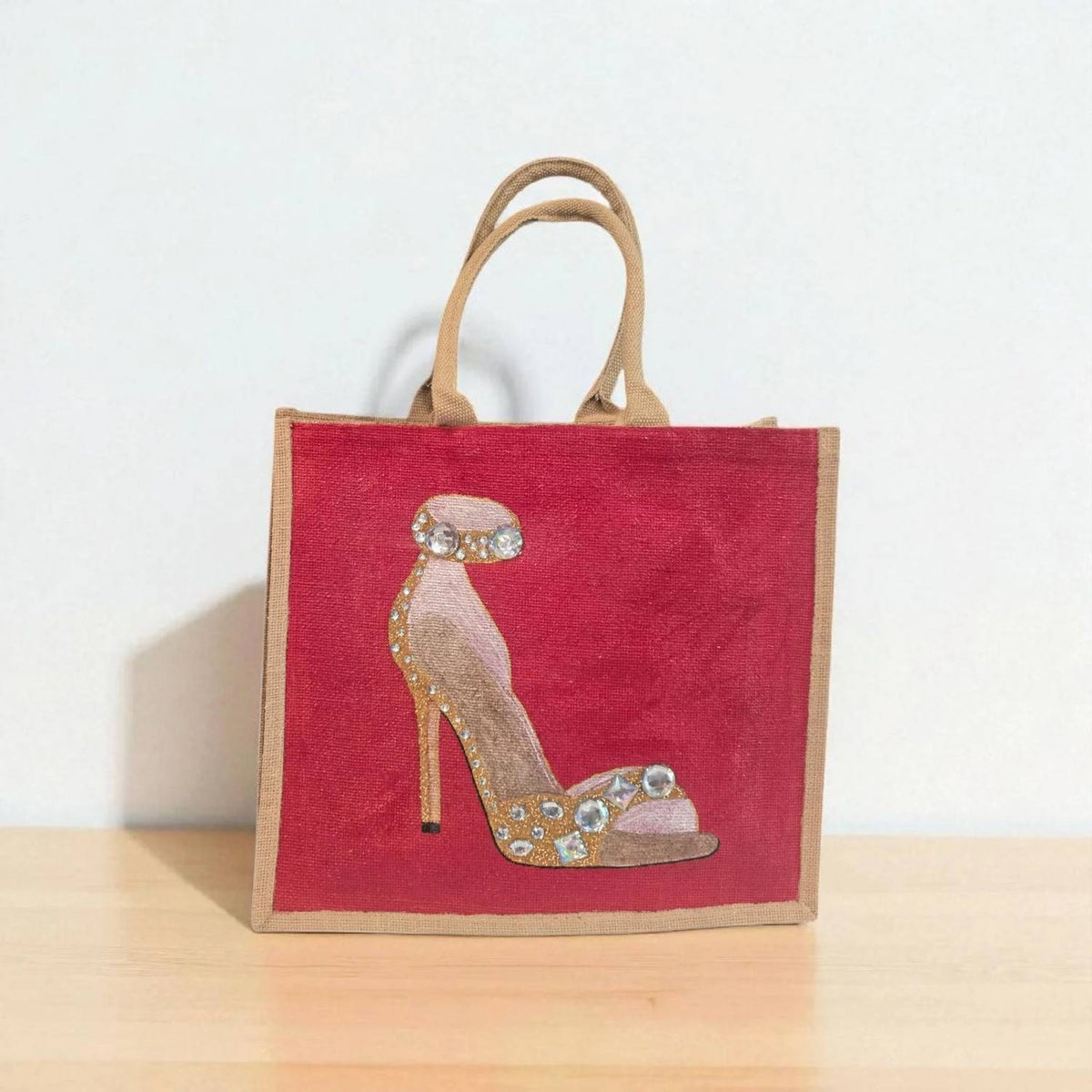 Dana'S Uncommon Glass - Women's Golden Heel Jeweled Muse Tote Bag