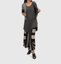ALEMBIKA Essential Colorblock Cupro Cardigan in multi - women's cardigan - view 5