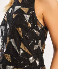 Caballero - Felice Precious Metal Geo Sequin Top