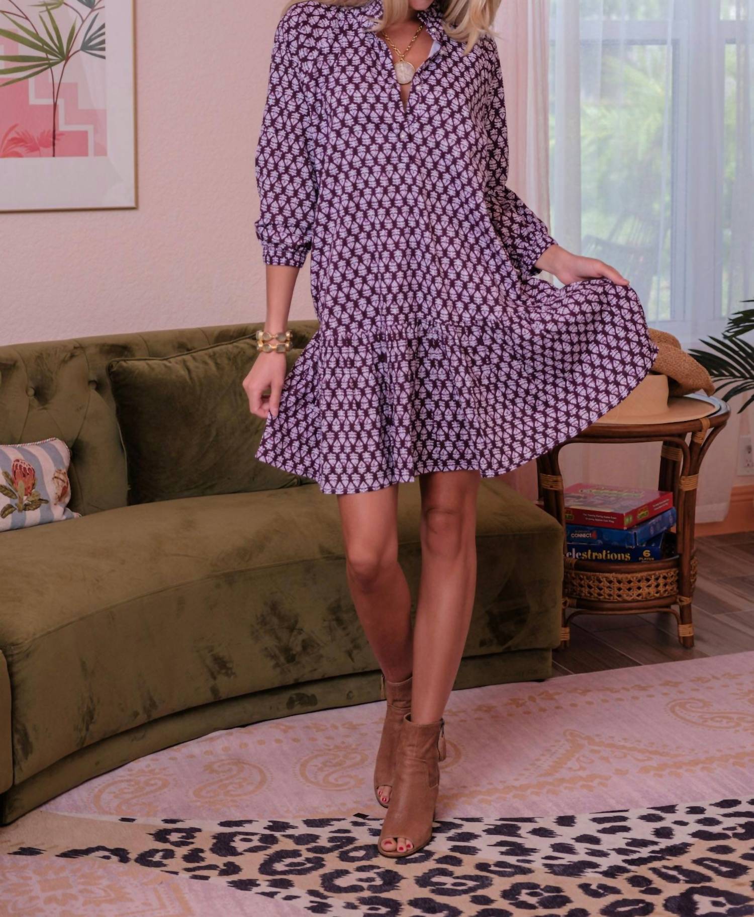 Just Darviny - Megan Button Front Mini Dress