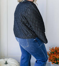 Polygram Miley Polka Dots Quilted Jacket in black - women's jacket - view 9