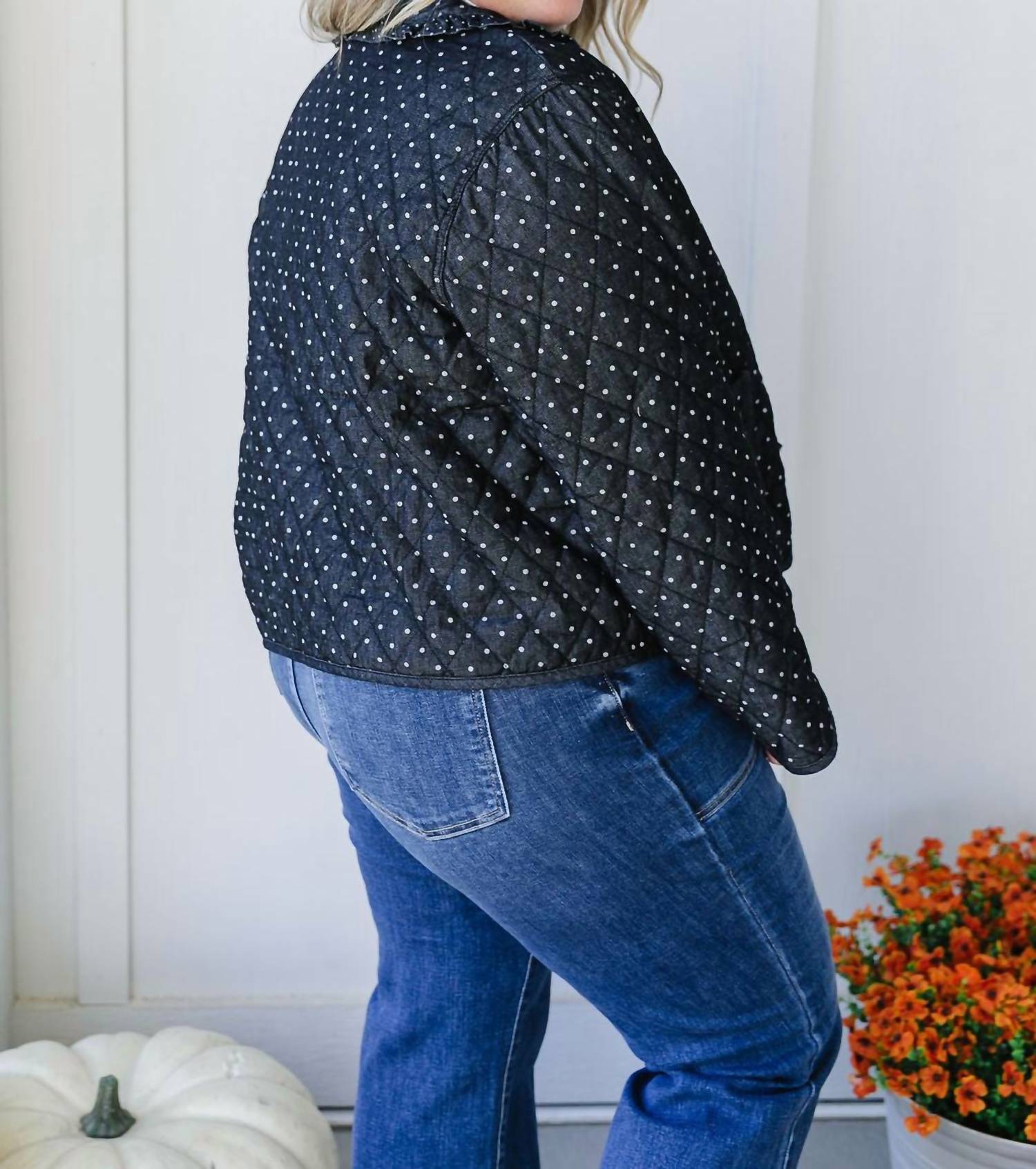 Polygram Miley Polka Dots Quilted Jacket in black - women's jacket - view 9