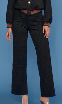 Oolala - Diamond Quilt Snap Bomber And Pant