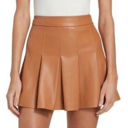 Susana Monaco - Faux leather pleated skirt