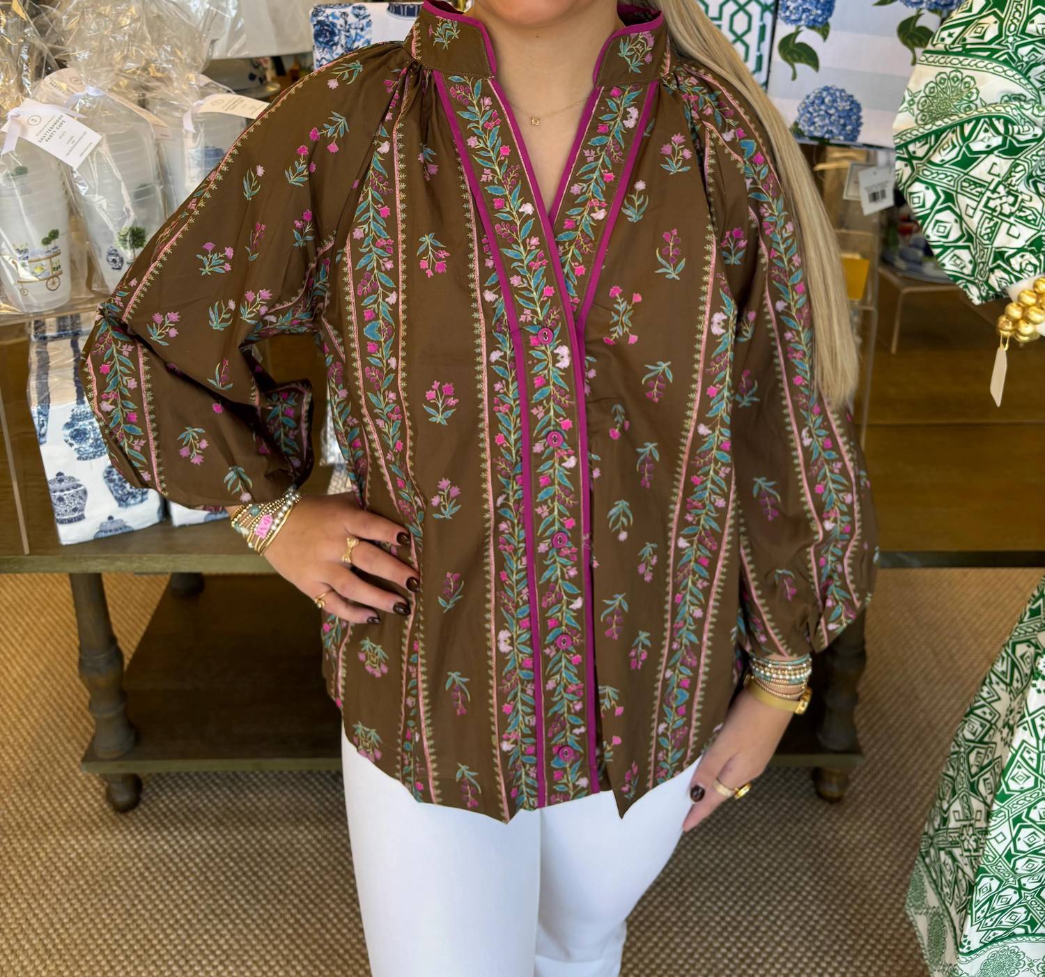 Umgee - Mixed Floral Blouse