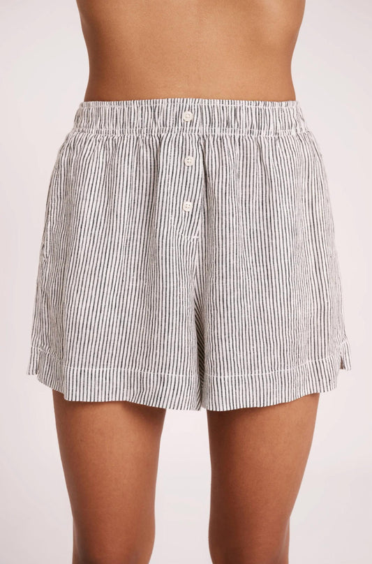 Nude Lucy - Lounge Stripe Linen Short